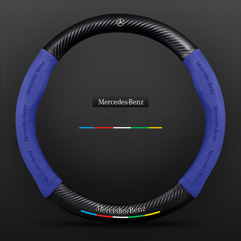 "3D geprägter Lederlenkradbezug, rutschfest, luxuriöses Design, universelle Passform, idealer Schutz und Komfort fürs Auto."