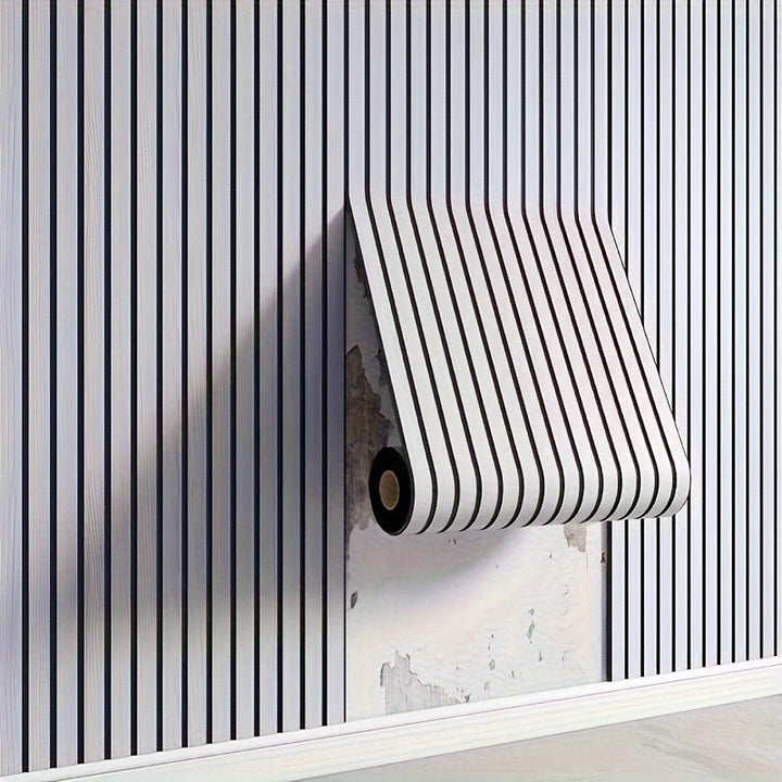 3D Wandpaneele selbstklebend, Holzoptik, realistische Maserung, modern, schlicht, beige, ideal für Wohnzimmer.