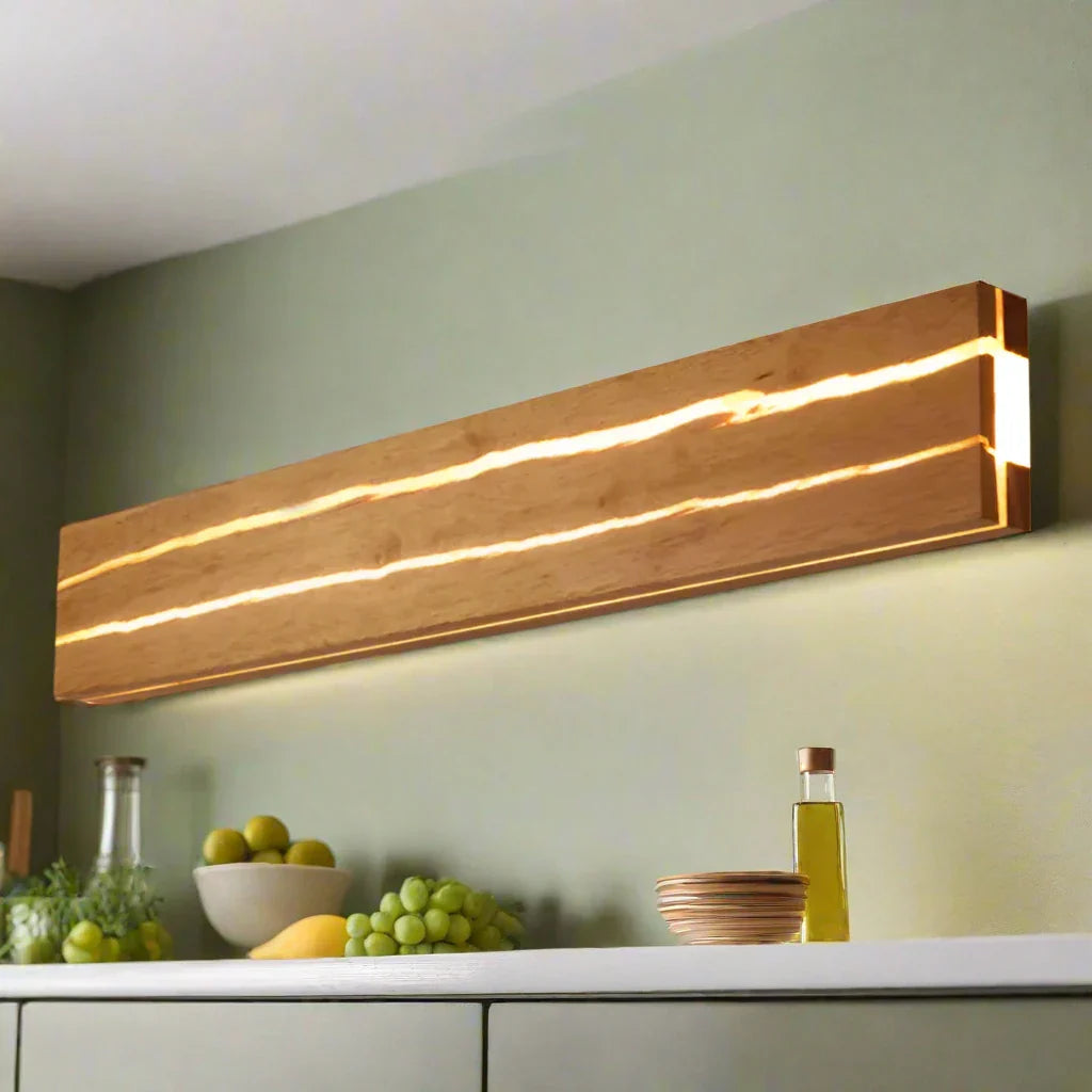 Moderne Holz LED-Wandleuchte mit Rissmuster