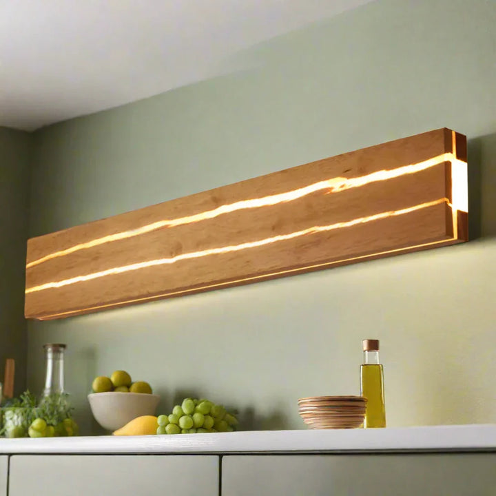 Moderne Holz LED-Wandleuchte mit Rissmuster
