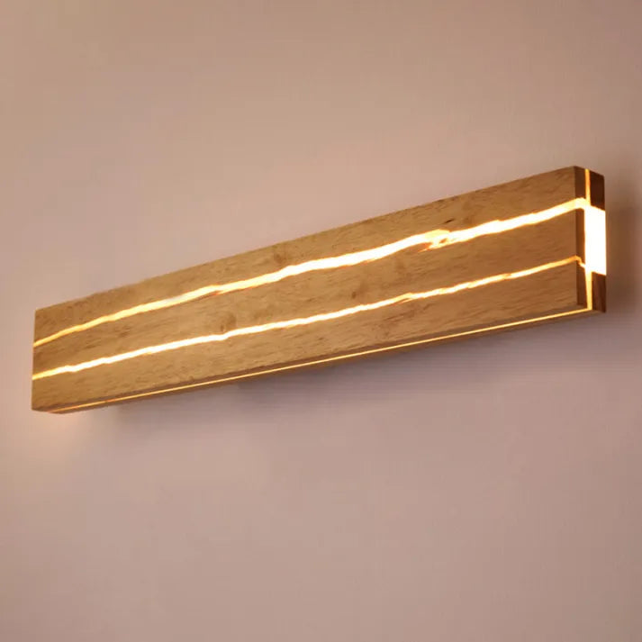 Moderne Holz LED-Wandleuchte mit Rissmuster
