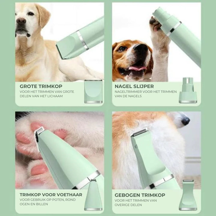 "4-in-1 Tierpflege-Trimmer, ergonomisch, multifunktional, für Fell- und Pfotenpflege, Eleganz, flüsterleise, Haustierbedarf"