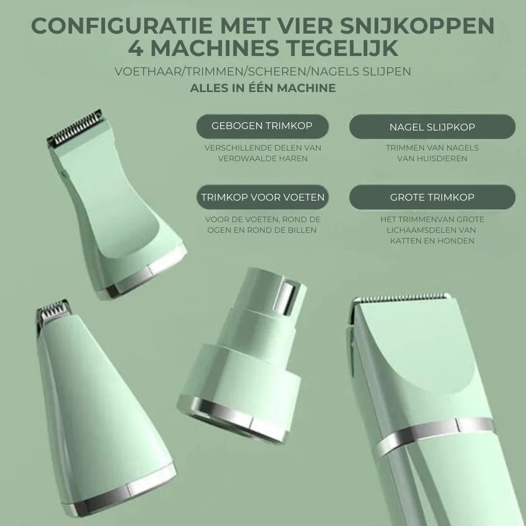 "4-in-1 Tierpflege-Trimmer, ergonomisch, multifunktional, für Fell- und Pfotenpflege, Eleganz, flüsterleise, Haustierbedarf"