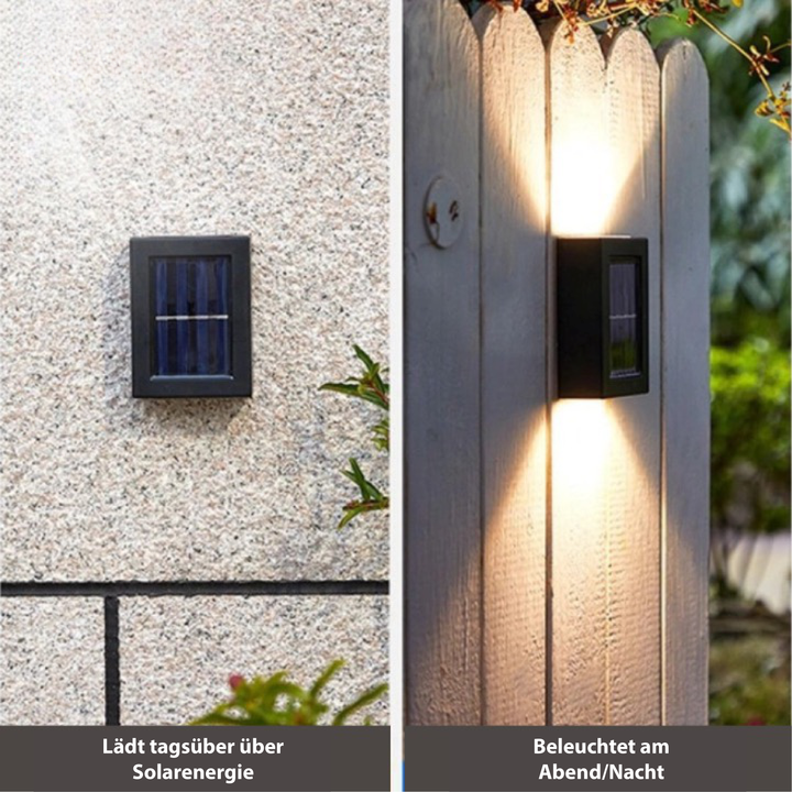 Solarbetriebene LED-Außenwandleuchten, wetterfest