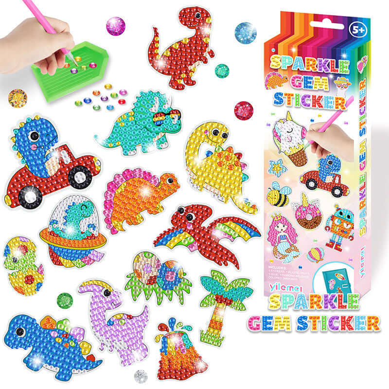 Diamant-Sticker Set für Kinder: Glitzernde Bastel-Steine