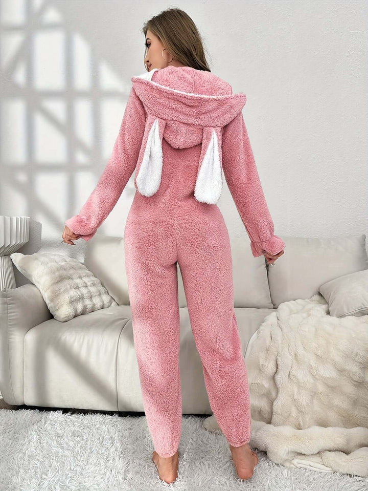 Damen Winter-Onesie mit Kapuze: Flauschig & Warm