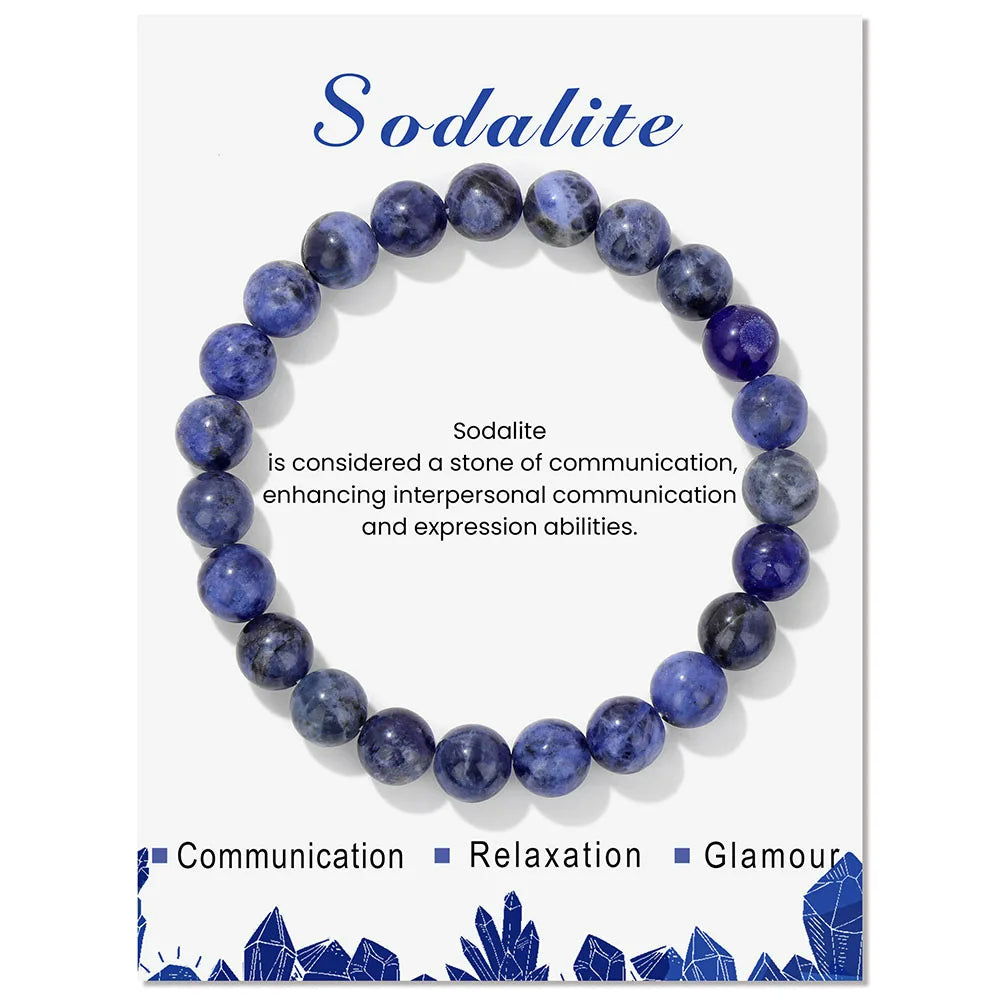 Sodalith-Armband blau, Naturstein, Kommunikation, Entspannung, Schmuck, Geschenkidee.