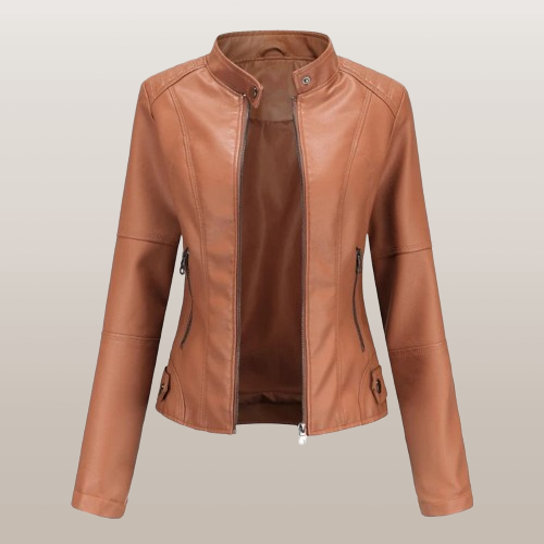 Damen Lederjacke mit Reißverschluss - Stilvoll & Elegant