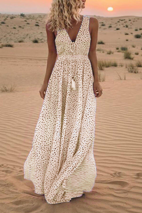 Bohemian V-Ausschnitt A-Linie Kleid für Damen