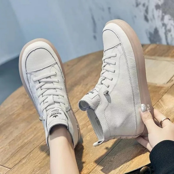 Damen-Leder-Sneakers, weich und rutschfest