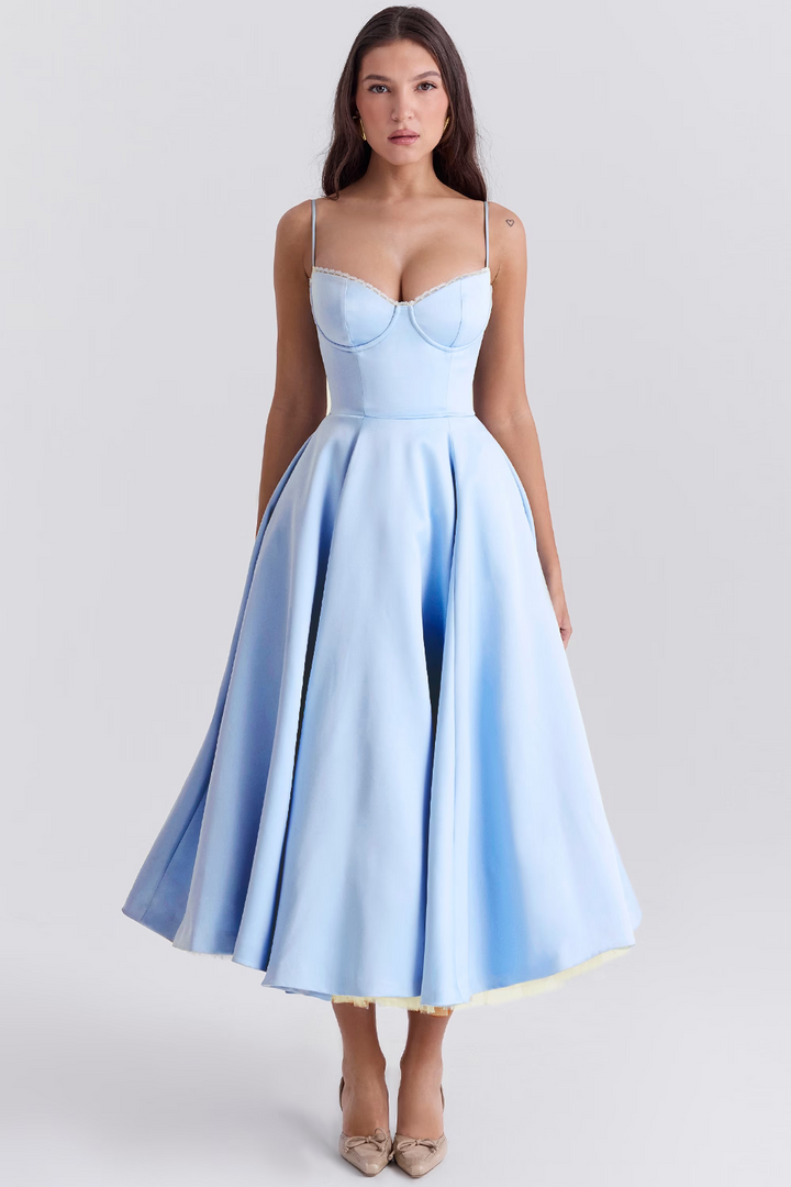 Elegantes Damenkleid mit Blumenmuster - Figurformend