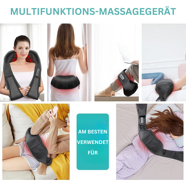 Multifunktions-Massagegerät, schwarz, für Nacken und Rücken, entspannend, vielseitig einsetzbar.