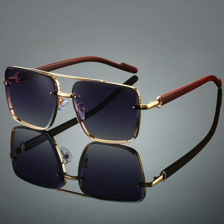 Sonnenbrille: Quadratisch, Gold, Modern