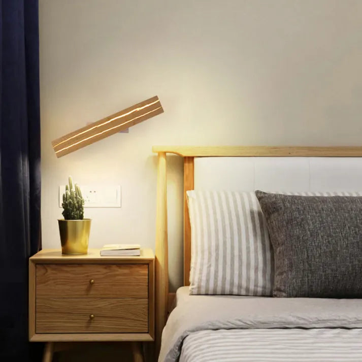 Moderne Holz LED-Wandleuchte mit Rissmuster