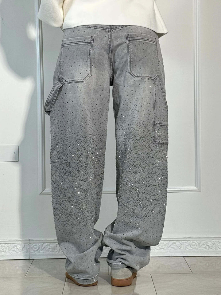 Glänzende Ballon-Jeans für Damen
