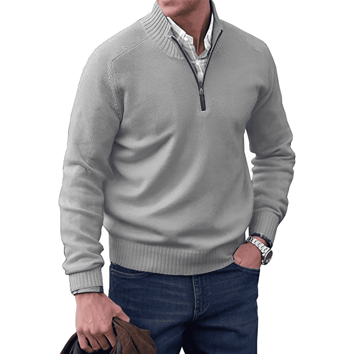 Luxus Herren Kaschmir Winterpullover mit Reißverschluss