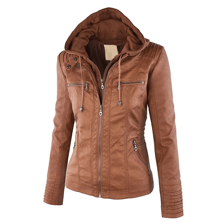 Damen Lederjacke mit Kapuze: Stilvolle Übergangsjacke