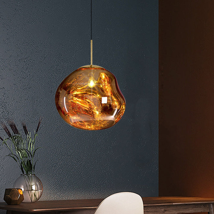 Goldene Glas-Pendelleuchte, modern, Wohnzimmer, Esszimmer, Beleuchtung, elegantes Design