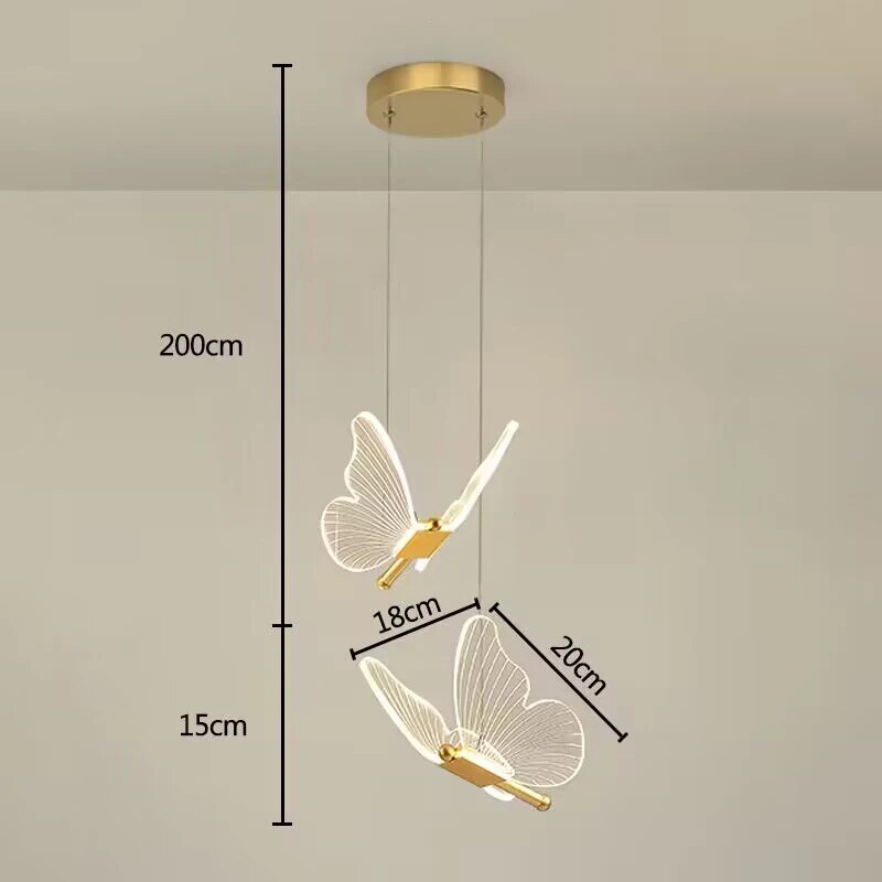 Elegante Schmetterlings-Hängeleuchte für das Wohnzimmer