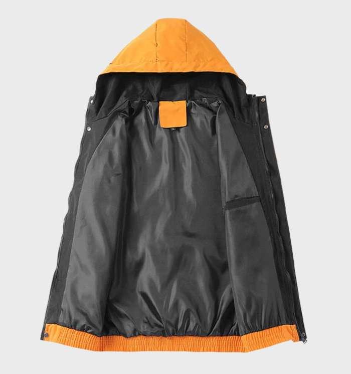Herren-Wasserdichte Kapuzenjacke mit Taschen und Kordelzug