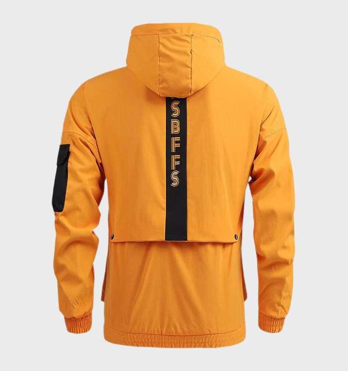 Herren-Wasserdichte Kapuzenjacke mit Taschen und Kordelzug