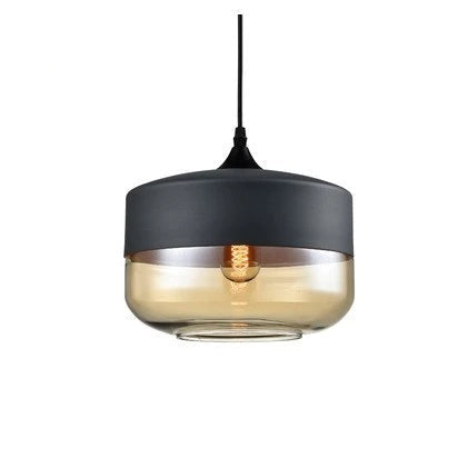 Luxuriöse Glas- und Holz-Pendelleuchte für stilvolles Ambiente