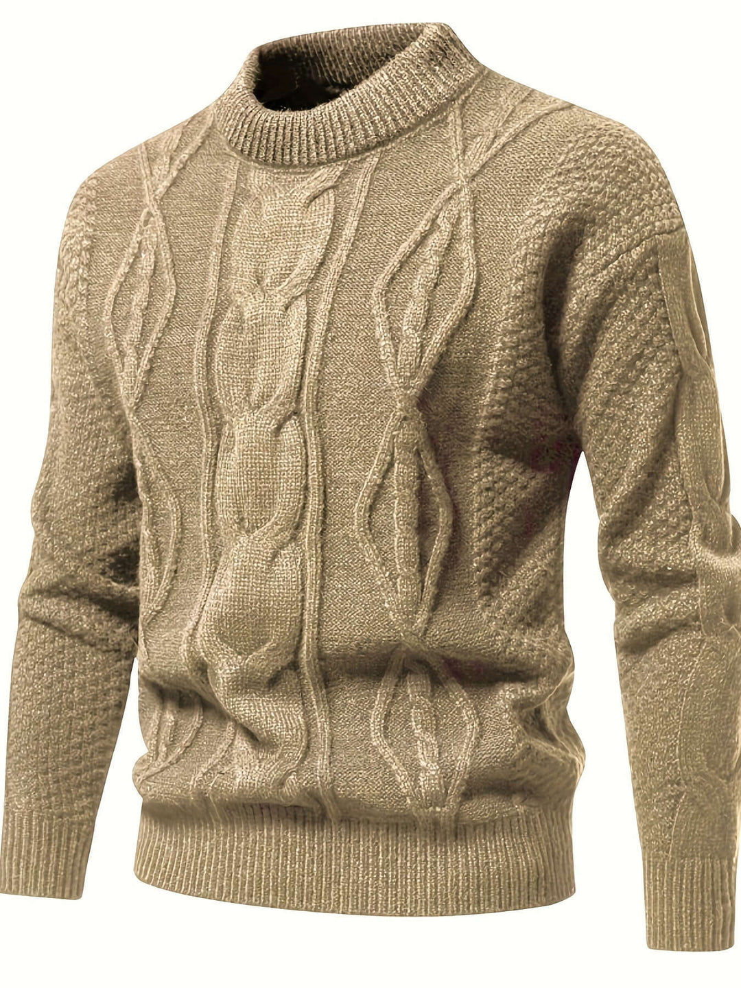 Herrenpullover: Bequemer Strickpullover mit Rundhalsausschnitt