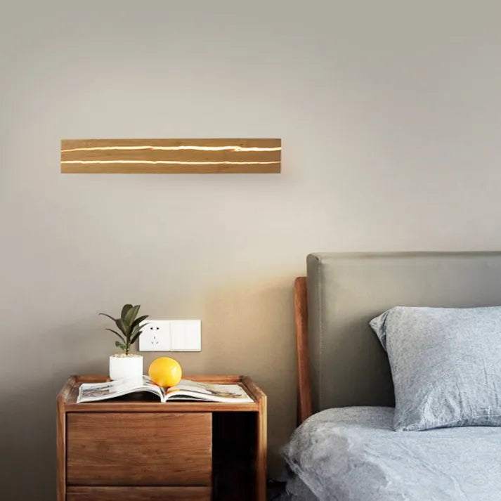 Moderne Holz LED-Wandleuchte mit Rissmuster
