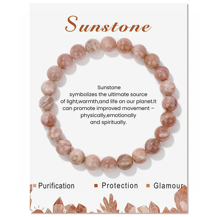 Sonnenstein-Armband, rosa, Heilsteine, spirituelle Bedeutung, Schutz, Schmuck, Kristallarmband