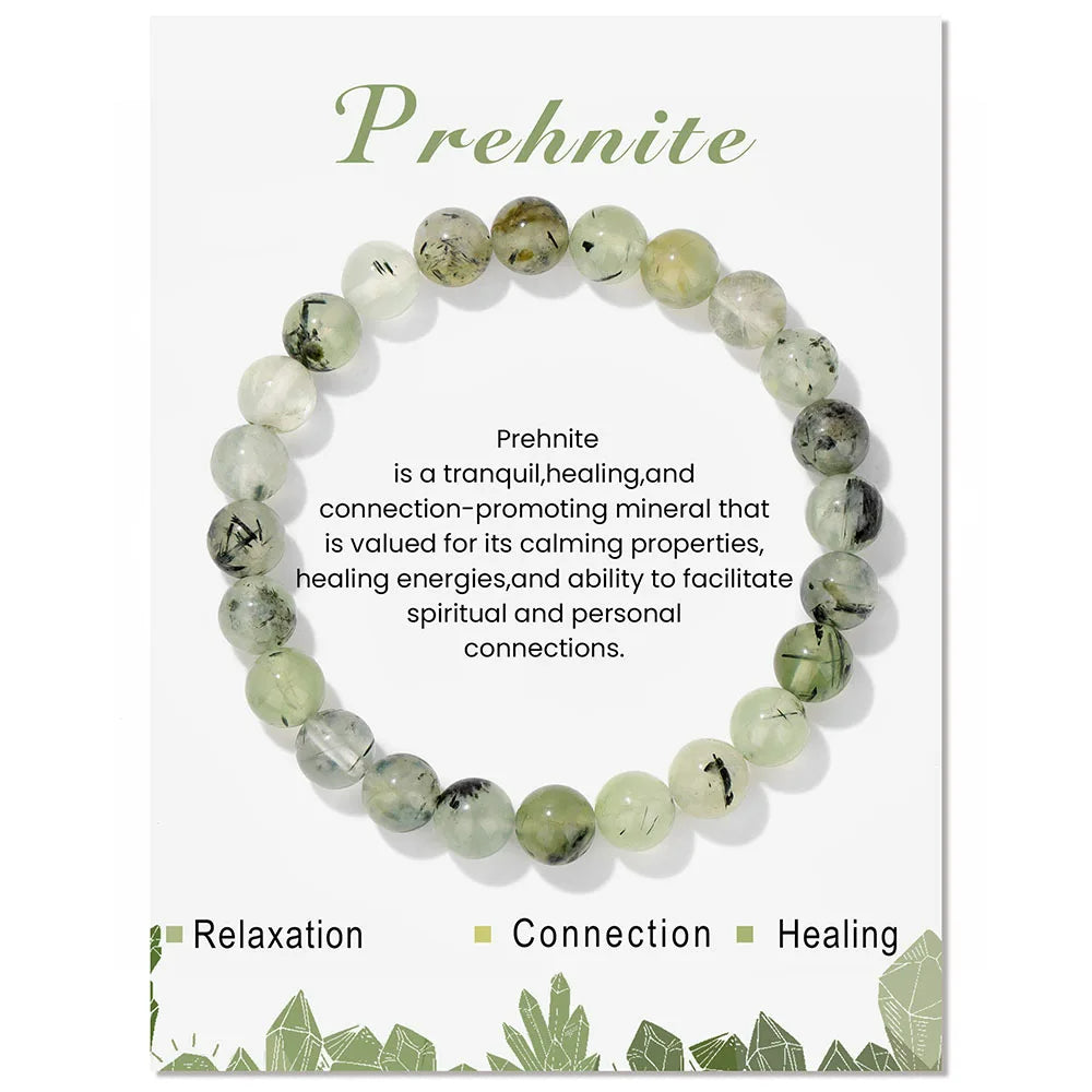 Prehnit-Armband aus grünen Edelsteinen, beruhigend, heilend, spirituelle Verbindung.