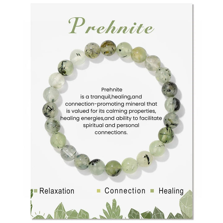 Prehnit-Armband aus grünen Edelsteinen, beruhigend, heilend, spirituelle Verbindung.