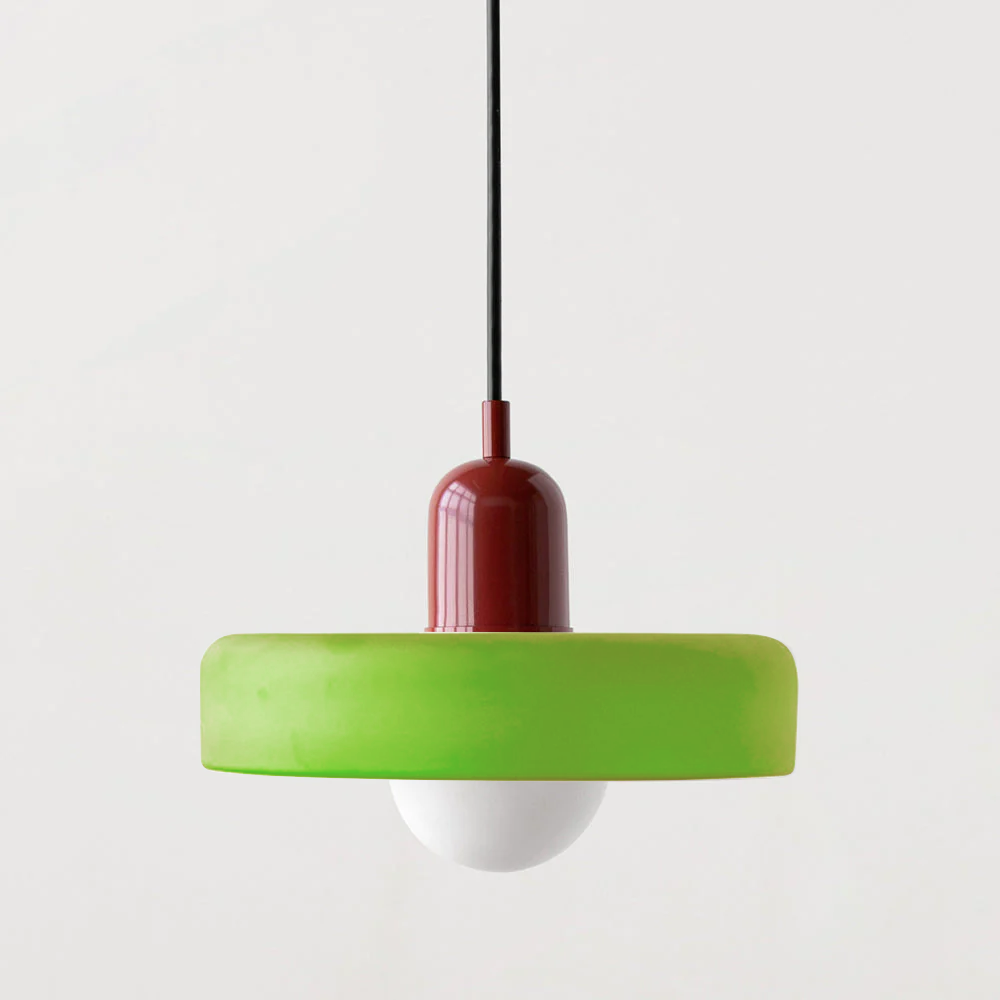 Bauhaus-Pendelleuchte aus farbigem Glas für moderne Inneneinrichtung