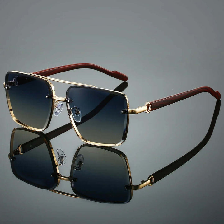 Sonnenbrille: Quadratisch, Gold, Modern