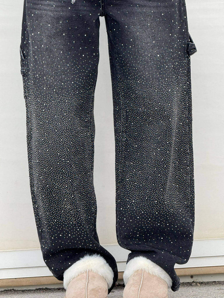 Glänzende Ballon-Jeans für Damen