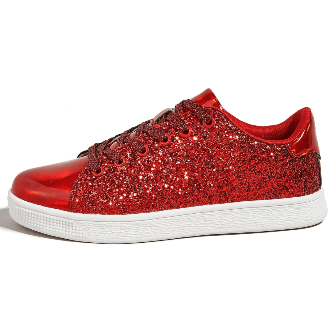 Damen Glitzer Sneaker mit Schnürung