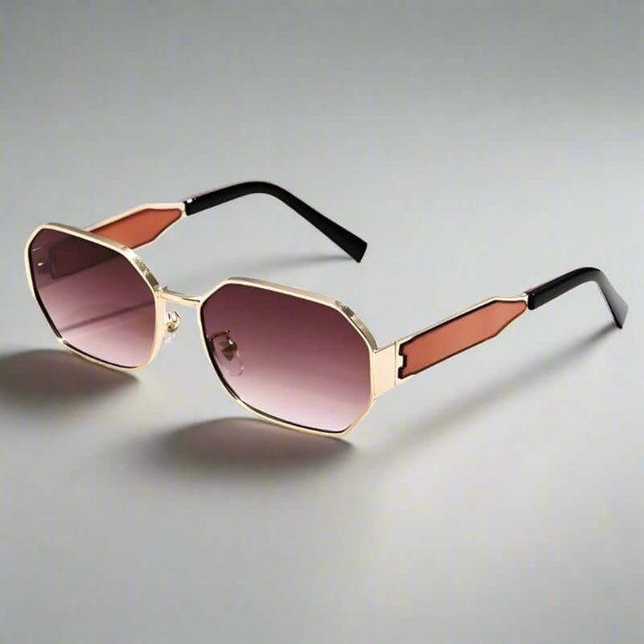 Sonnenbrille mit geometrischem Gestell – UV400 Schutz