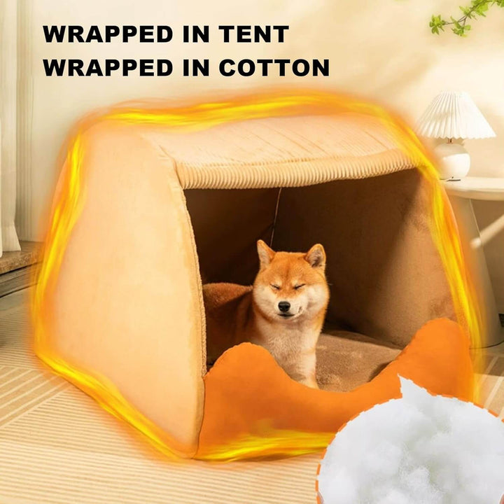 Abnehmbares Hundezeltbett aus Flanell - Warm & Stabil