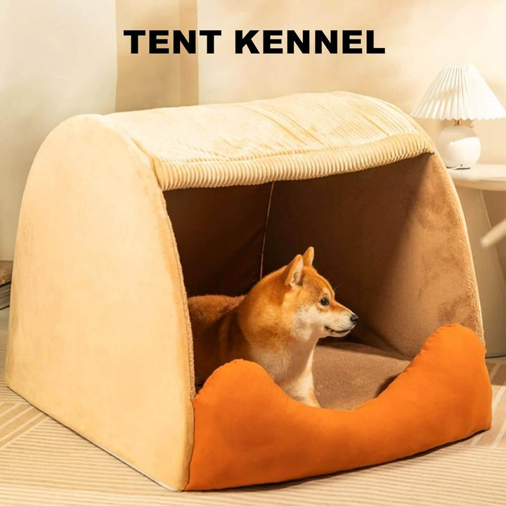 Abnehmbares Hundezeltbett aus Flanell - Warm & Stabil