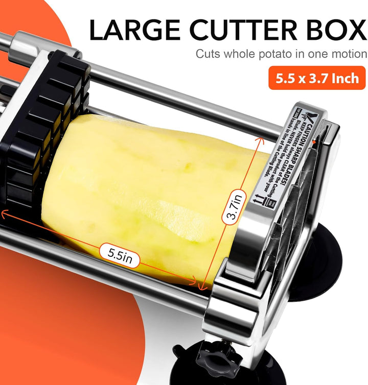 Großer Kartoffelschneider aus Edelstahl, 5,5 x 3,7 Zoll, ideal für Pommes Frites.