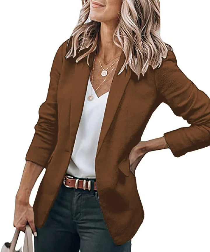 Damen Blazer Einfarbig Lange Ärmel für Stil und Komfort