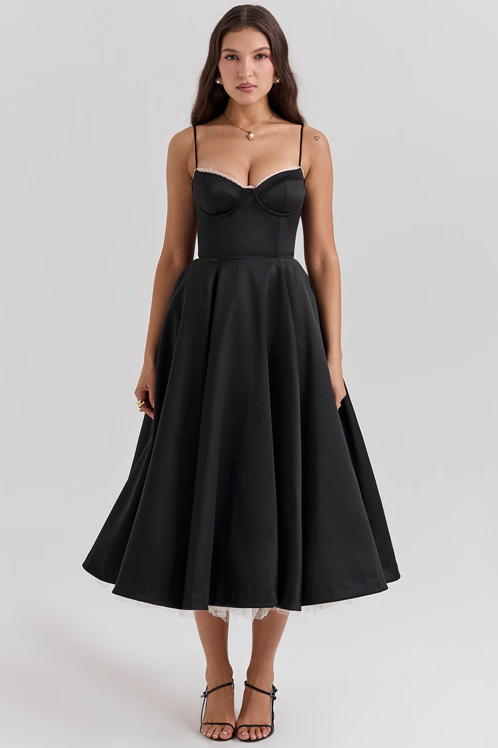 Elegantes Damenkleid mit Blumenmuster - Figurformend