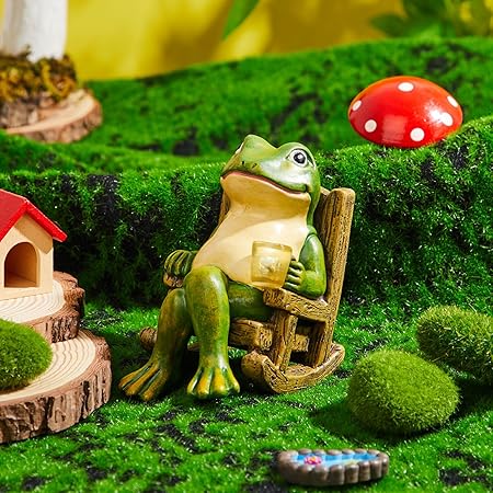 Leuchtender Gartenfrosch für Außendekoration