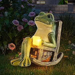 Leuchtender Gartenfrosch für Außendekoration