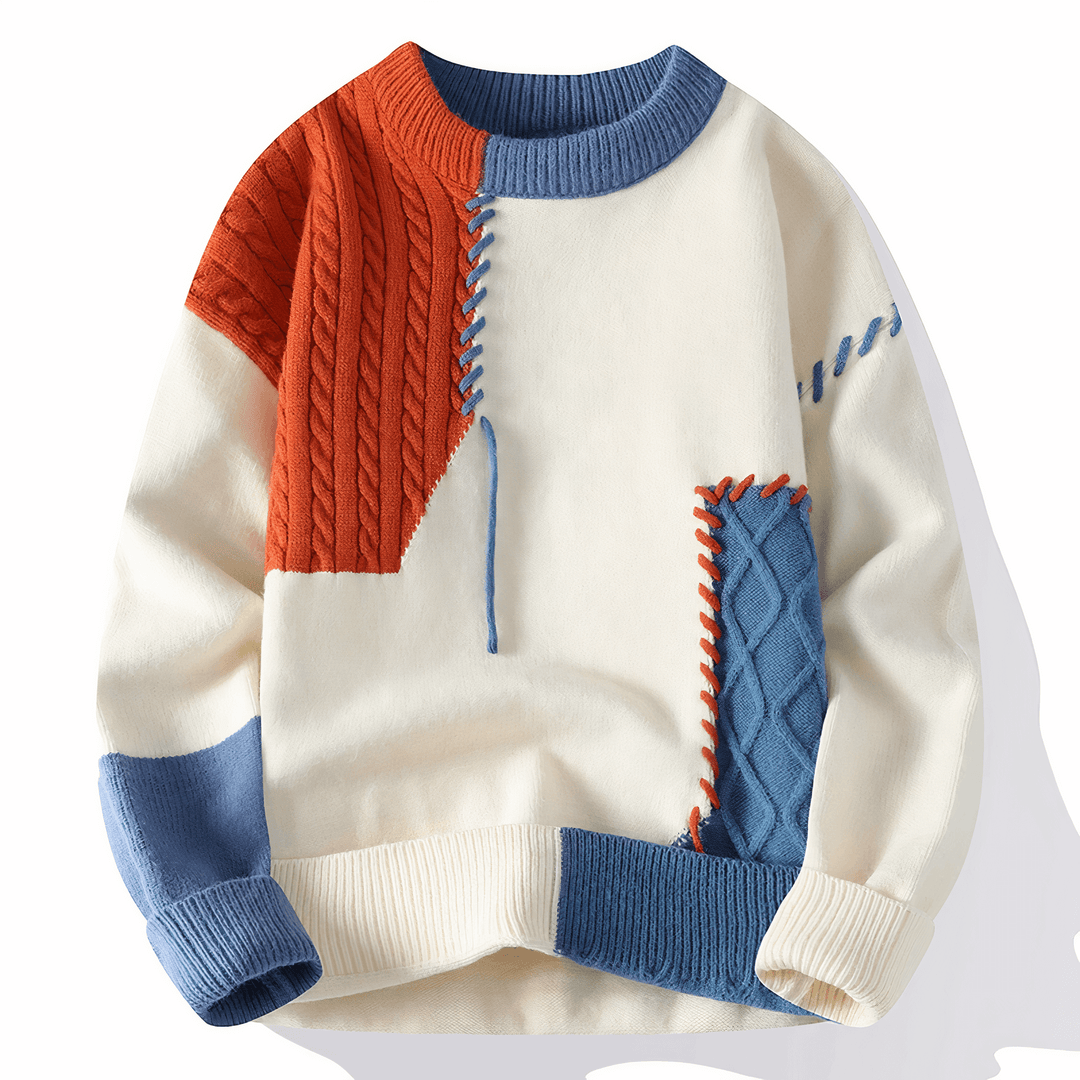 Herren Patchwork Pullover: Einzigartiger Stil