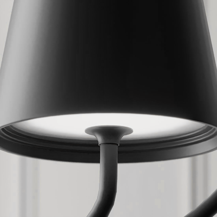 Moderne wiederaufladbare Pendelleuchte LED Schwarz/Weiß