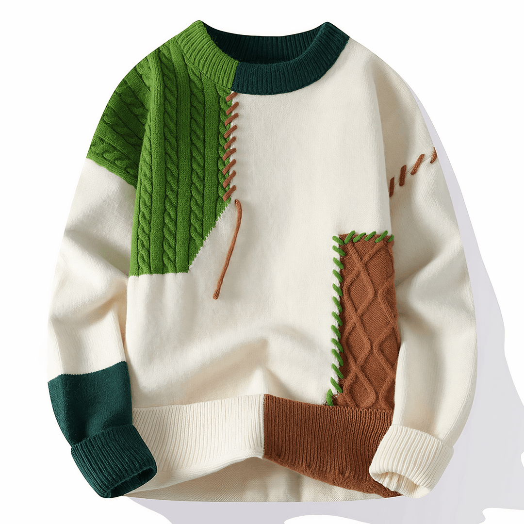 Herren Patchwork Pullover: Einzigartiger Stil