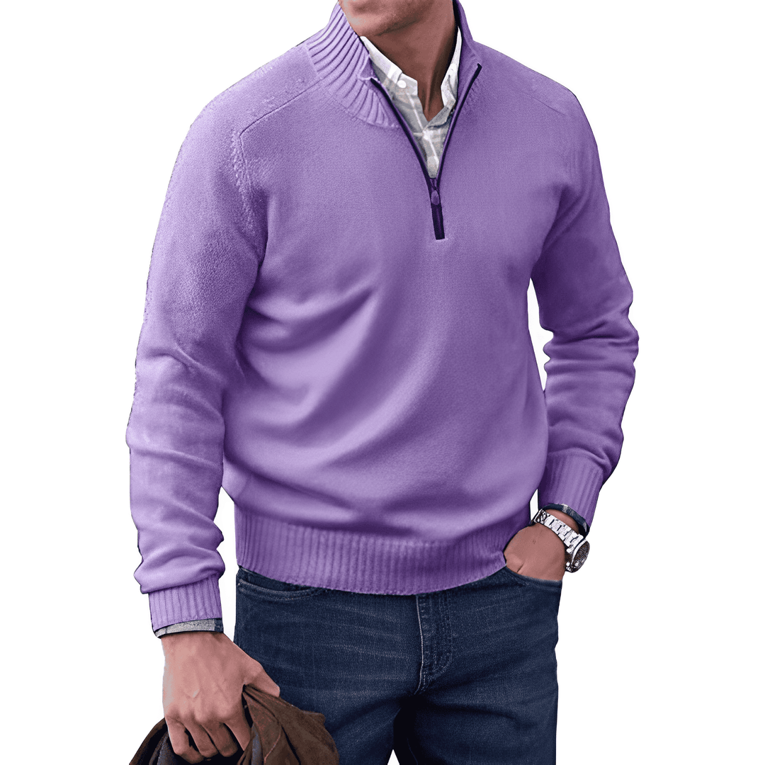 Luxus Herren Kaschmir Winterpullover mit Reißverschluss