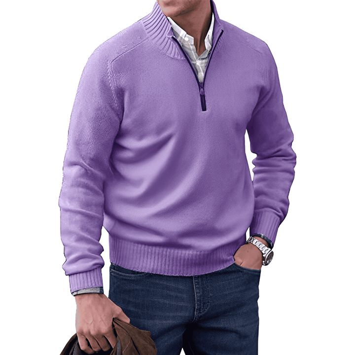 Luxus Herren Kaschmir Winterpullover mit Reißverschluss