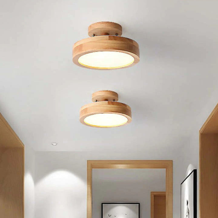 Moderne Holz-LED-Deckenleuchte