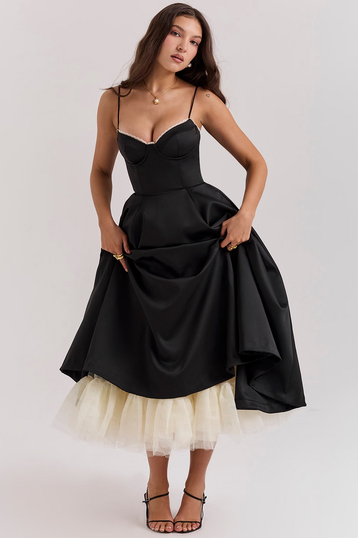 Elegantes Damenkleid mit Blumenmuster - Figurformend